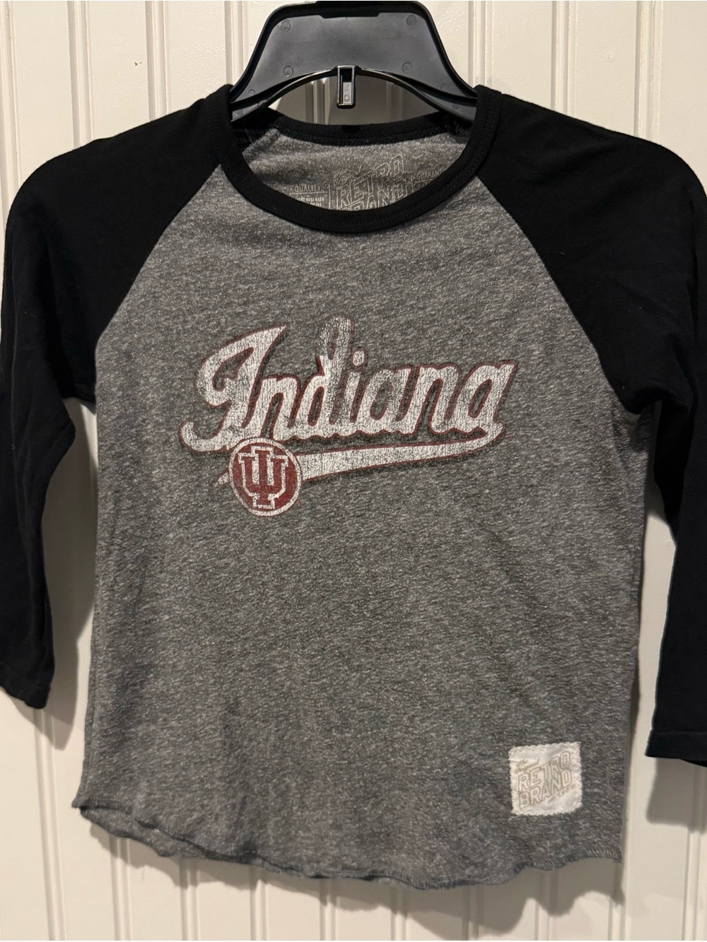 Original Retro Brand Indiana Raglan Tee — Heather Gray & Black
